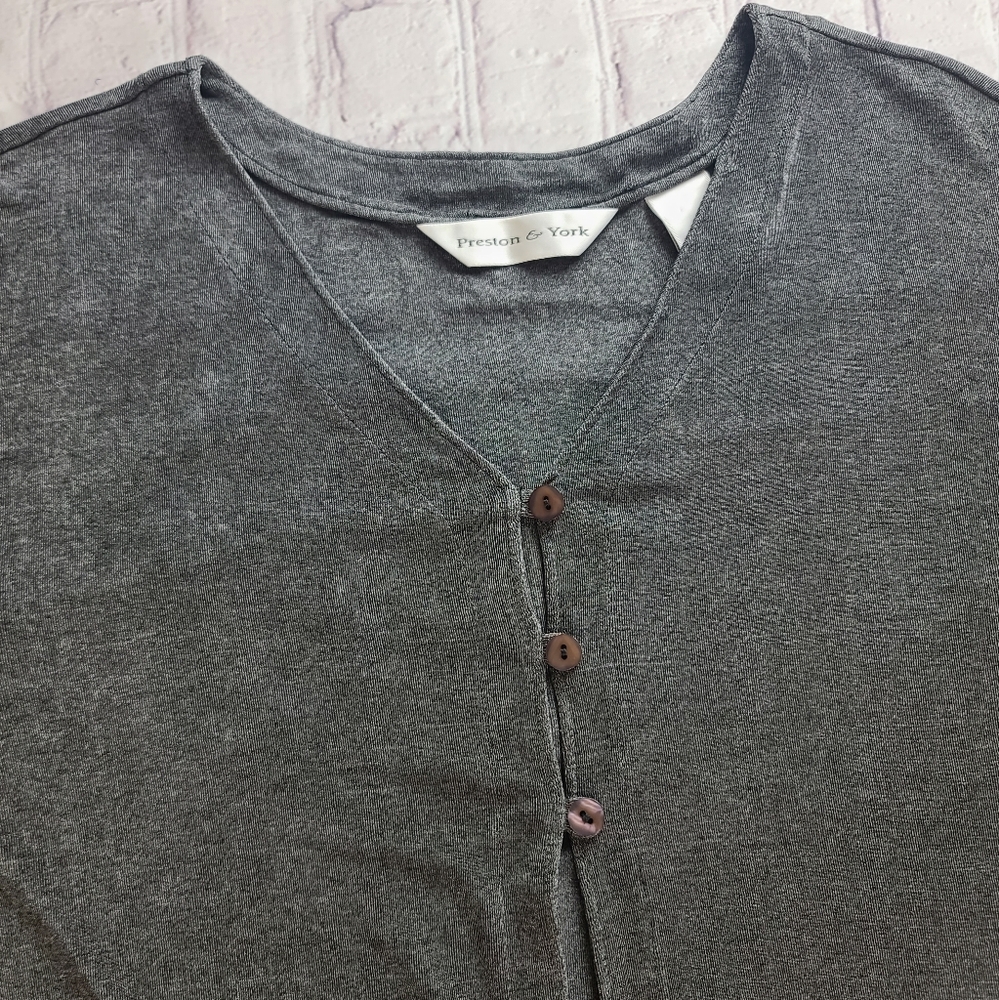 Preston & York Women's XL Slinky Knit Cardigan Grey - Picture 5 of 9